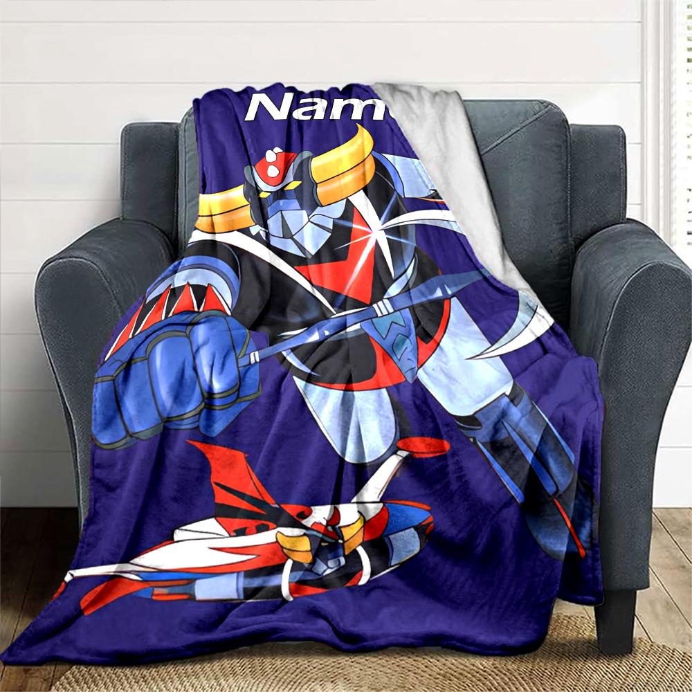 Customiz Name Personality UFO Robo Grendizer Blanket Soft &Warm Sofa Office Bed Travel Lunch Break Blanket, Gift Suitable All Seasons