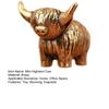 Mini Kupfer Hochlandrind Figur Miniatur Messing Hochlandrind Kleine Rinder Skulpturen für Zuhause Büro Bücherregal Mikro Landschafts Zubehör