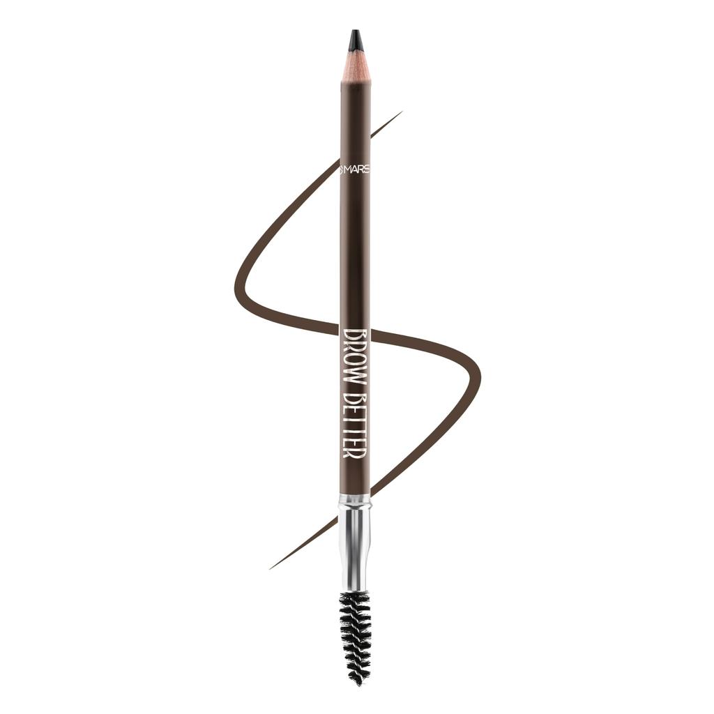 MARS Brow Better Eyebrow Pencil with Spoolie | Long-Lasting & Smudge Proof | Rich Pigmentation | Natural-Looking Results | Easy to Sharpen (1.4 gm)