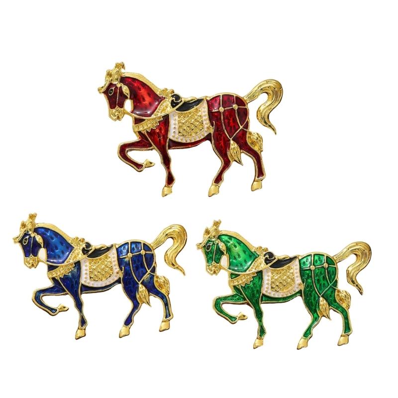 2026 Year Vintage Horse Brooch Elegant Fashion Chest Pin Badge Jewelry Clothing Accessory Gift For Women Men