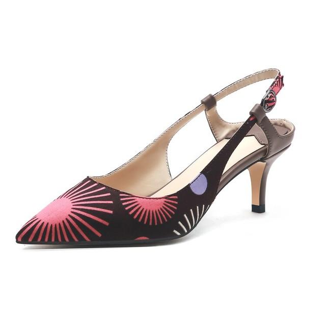 

Новые летние туфли на пятке с принтом, туфли на низком каблуке для девочек, женские сандалии, летняя женская обувь больших размеров, бесплатная доставка 45