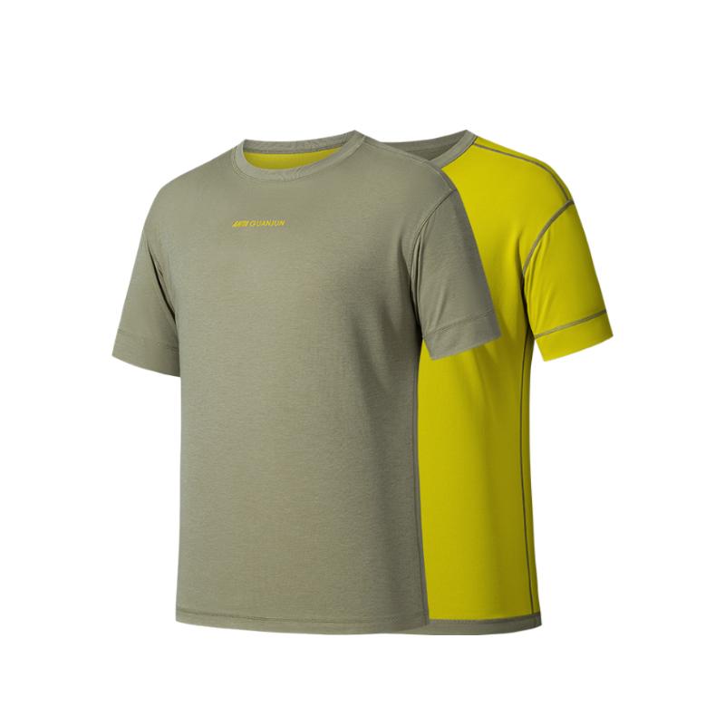 

Anta Champion Outdoor Travel Series Round Neck Letter Breathable Versatile Casual Short Sleeve T-Shirt Men Tops 152530115-8 2XL