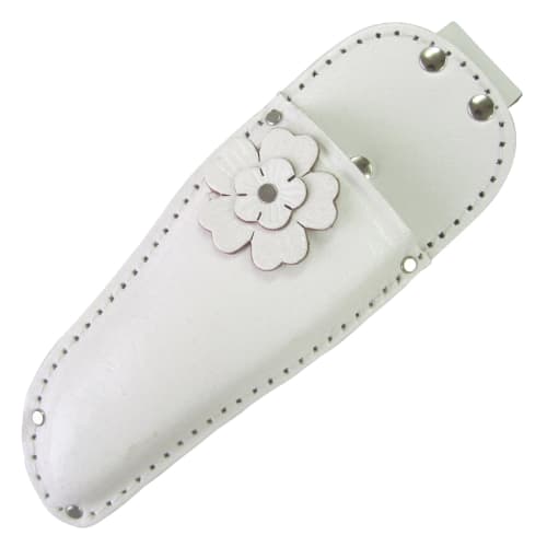 

Honmamon KOZUCHI Flowery Pruning Shears Leather Case with Flowers, White, LST-11