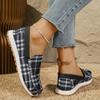 Fashion New Doudou shoes with high-end soft leather and soft sole, casual checkered leather shoes, lazy and trendy women's shoes