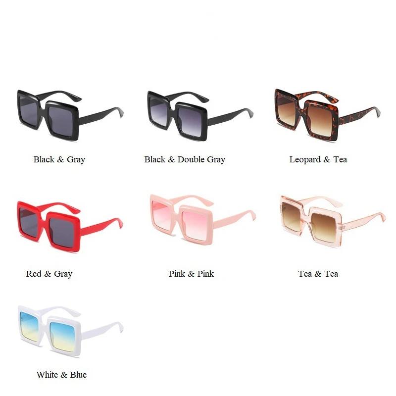 Vintage Oversized Square Gradient Sunglasses for Women New Luxury  Leopard Brown Uv400 Sun Glasses Men Lunette Soleil Femme