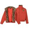 Winter 2026 American Street Style Loose Leopard Print Lapel Jacket with Fur Collar and Fleece Lining
