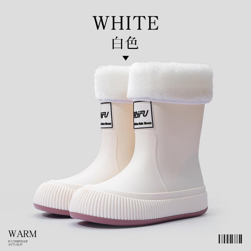 Fashion Women's Rain Boots Trendy Mid Calf Rainboots Waterproof Garden Shoes for Women Outdoor Non Slip Rubber Galosh Botas Lluvia Mujer