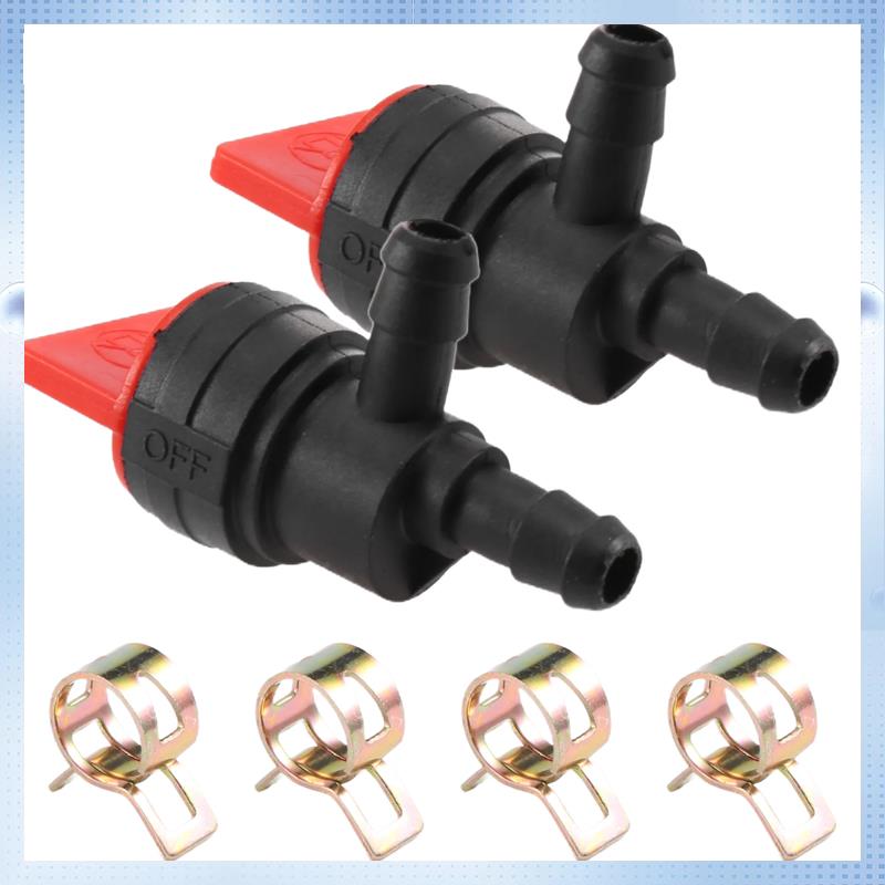 2PCS 1/4 Inch 90 Degree Fuel Shut Off Valve For Briggs & Stratton 698181 494539 697944 Tecumseh 35857