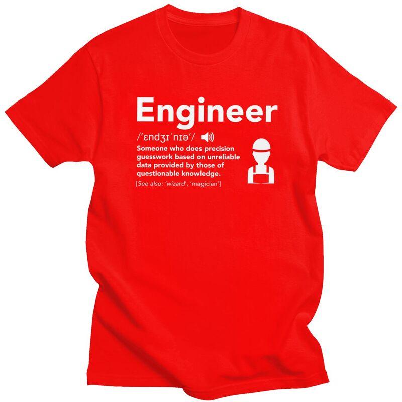 Custom Male Engineer Definition T Shirts Short Sleeve Cotton Tshirt Casual Funny Engineering Gift Tees Loose Fit Clothing