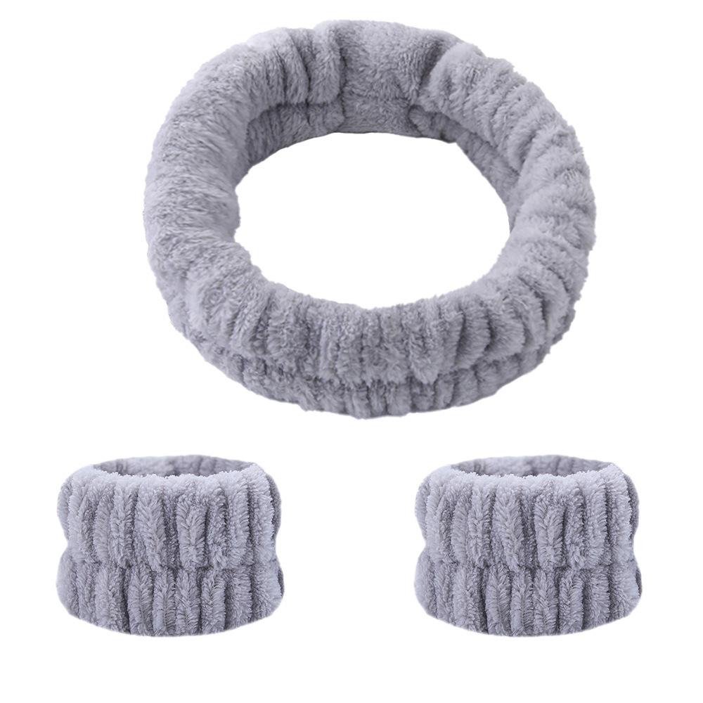 Damen Cross-Border Mode Haarband: Süßes Plüsch Stirnband in Unifarben zum Waschen des Gesichts, für Make-up und zur Verwendung am Handgelenk