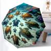 1pc Sturdy 8-Bone Auto Umbrella, Colored Turtles Umbrella, Digital Printed, Foldable Umbrella for On-the-Go Outdoor Use