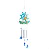 Sailboats Wind Chimes with Rope Net Detailing, Dolphins Pendants and Starfishes Features for Indoor Hanging Display