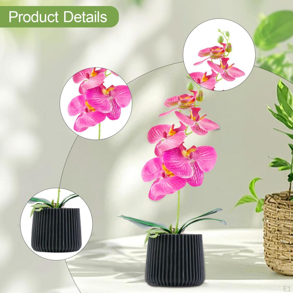 Artificial Orchid Flower Simulation Bonsai Realistic Small Potted Plants Fake for