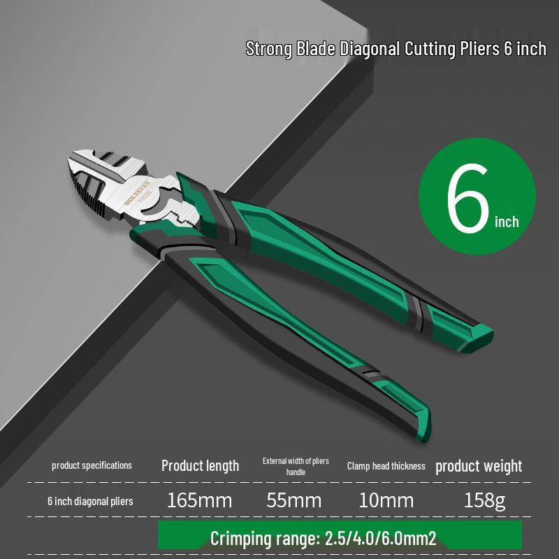 Multifunctional Industrial-Grade Pliers: Combination, Needle Nose, Diagonal Cutting, Eccentric, Strong Blade.