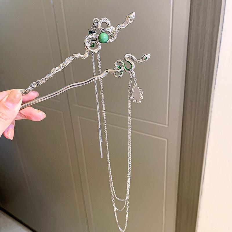 Zarte schlangenförmige Haarnadel im chinesischen Stil, Haarstab, Legierung, Haarnadel, Stäbchen, Chignon-Nadeln für Haar-Styling-Zubehör
