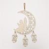 Eid Mubarak Home Decoration Golden Moon and Star Wood Holiday Pendant Decorative Hanging Ornament for Home Office