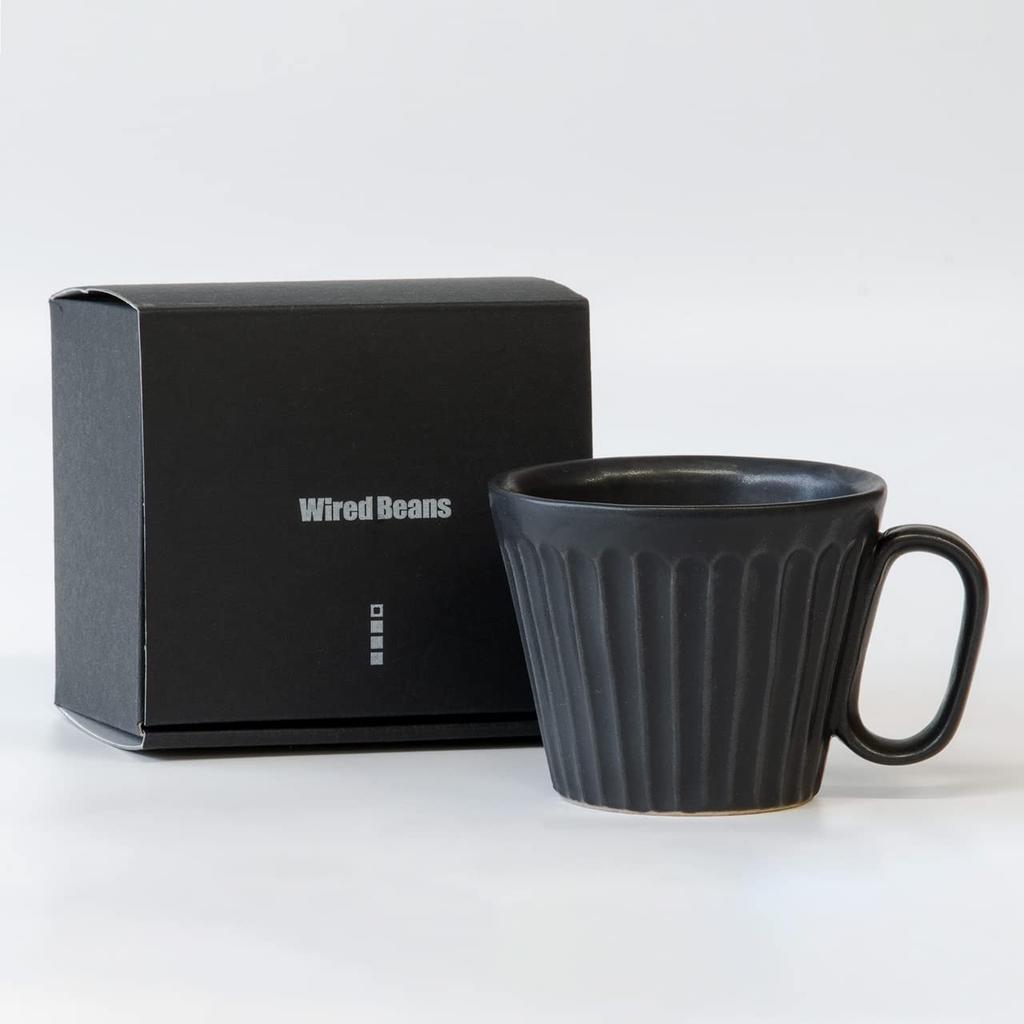 Wired Beans Kasama Ware Shinogi Black for a Lifetime Companion Mug, 240ml, Matte,