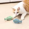 Interactive Cat Toy Food Dispenser For Indoor Cats Blue Treat & Catnip Stuffer Engaging Silicone Fish Chew Toy For Dental Care
