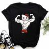 Muscle Sanrioes Womens TShirt Anime HelloKitties Cinnamon Kuromis Fun Model Cartoon Clothing Casual Cotton Couples TShirt