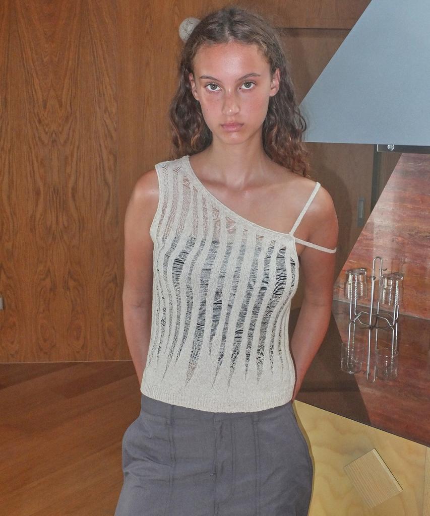 EN OR Layered Tank Knit Top - Beige