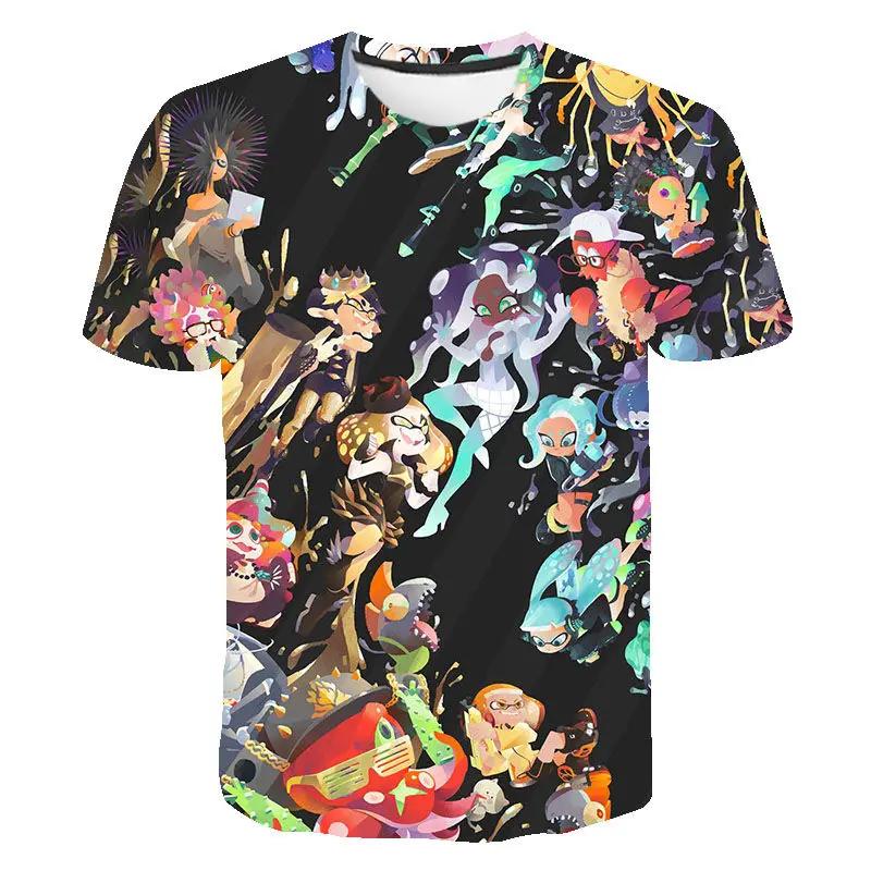 Anime Graffiti Game 3D Print T-Shirt Men’s Fashion Loose Short Sleeve Harajuku Style Top