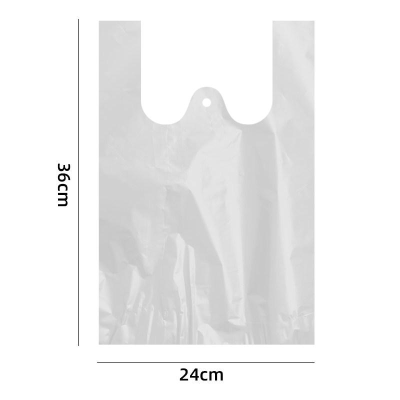 White Vest-Style Disposable Plastic Bags for Food Takeaway – Transparent, Convenient, Small & Large Sizes