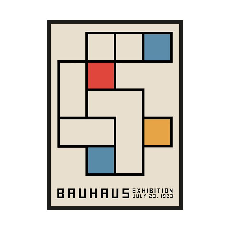 Bauhaus Exhibition Poster Minimalist Interior Canvas Painting Vintage Modern Print Wall Art Picture for Room Home Decoration