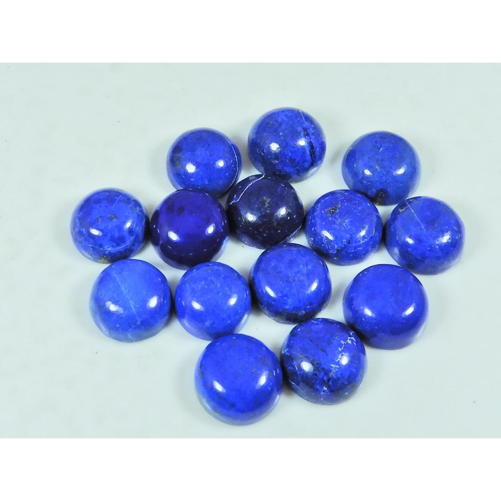11X11MM Natural Lapis Lazuli Round Cabochon Loose Gemstone 14Pcs Lot 77Cts. C-3767