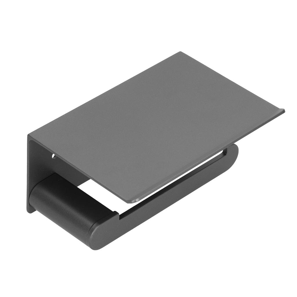 Toilet Paper Holder Stainless Steel Wall Mounted Toilet Paper Roll Holder with Shelf Matte Black