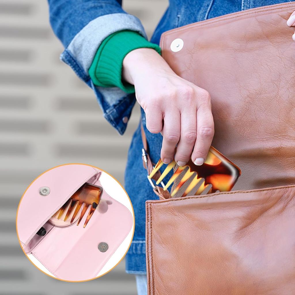 2 Pack Wide Tooth Comb,Portable Hair Combs,Hair Picks for Women Detangling Comb Wide Teeth Pocket Combs for Men Women Thick Curly Wavy Detangler Wet