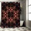 Gothic Shower CurtainDark Pattern Bath Decor Vintage Boho Luxury Waterproof Fabric 3D Printed Backdrop for Bathroom with Hooks (