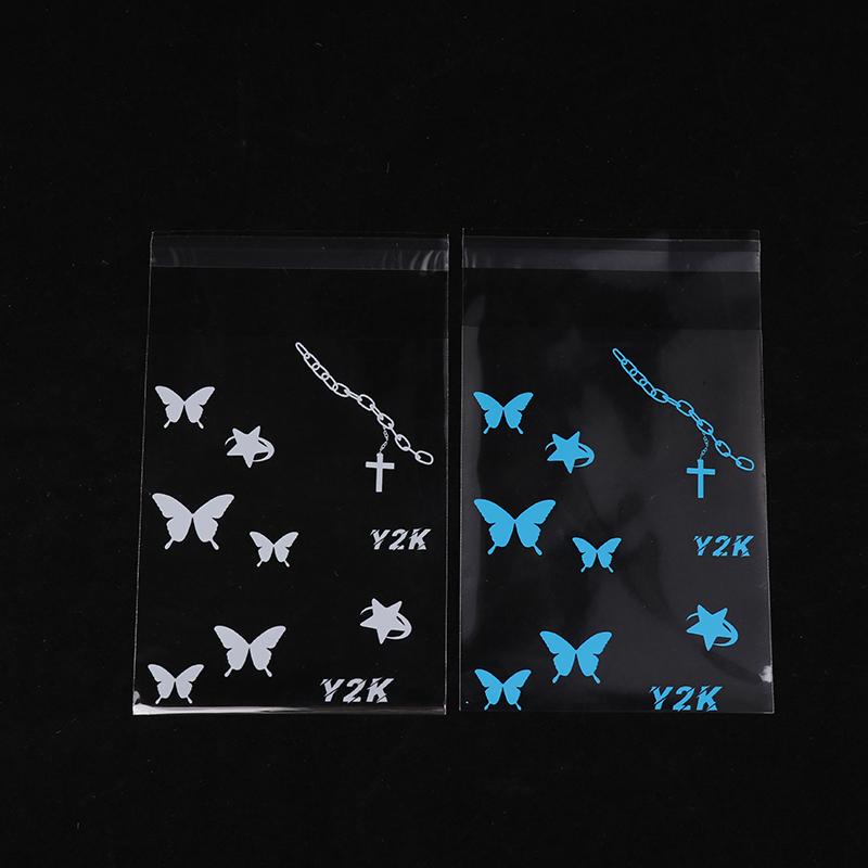 50Pcs Cute Transparent Self Adhesive Bag Hand Account Small Card Packaging Bag Jewelry Bracelet Small Item Gift Bag