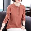 Spring and Autumn Base Shirt Women's Black Ear Edge Long Sleeve T-shirt Women's Top