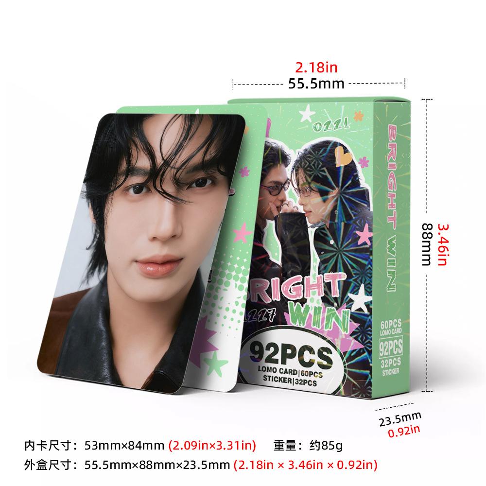 New Stock 92-piece Set of Small Card BRIGHTWIN Thai Star Photo Cards Celebrity Stickers 3-inch Photo LOMO HD Printd Photocards