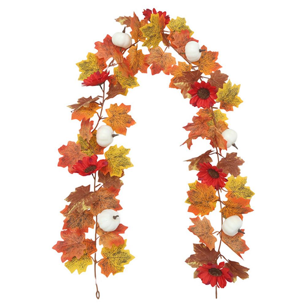 Autumn Decor Artificial Maple Fall Leaf Vine Garland Hanging Wedding Thanksgiving Decorations Home Halloween Fireplace Decor