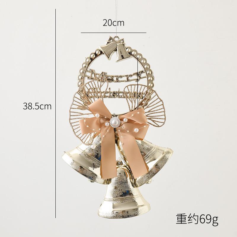 Christmas decorative plastic electroplated bell strings, hotel and shopping mall Christmas tree decoration pendants