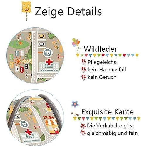 Tapis pour enfants - tyktzxy - street car univers animal - bleu vert gris - 80 cm - rectangulaire