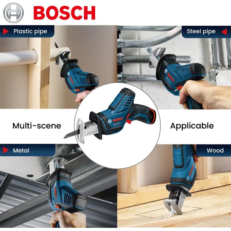 Bosch Sierra de sable GSA 12V-LI, sierra alternante inalámbrica de 12V, cortador de Metal y madera recargable con 2 cuchillas de corte y 1 batería de litio