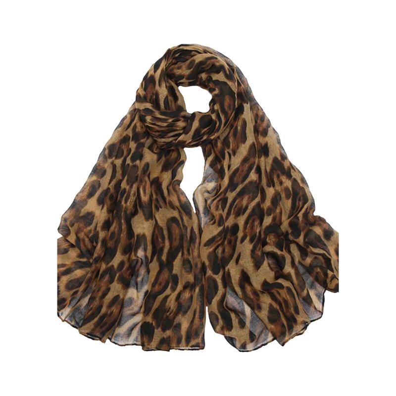 American Hot Girl Retro Leopard Pattern Scarf Pure Desire Style High-end Long Shawl Personality Atmosphere Thin Printed Scarf