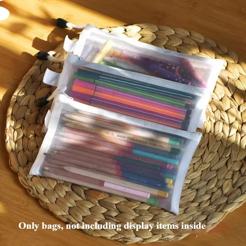 

Children s puzzle building block toy storage classification bag transparent zipper mesh bag Storage Tools Cosmetic Organization
