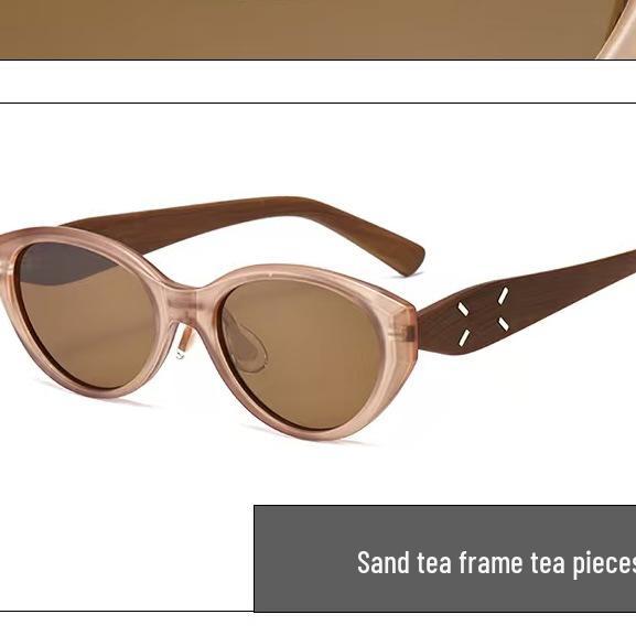 Retro European & American Cat-Eye Sunglasses - UV Protected Imitation Wood Grain for Women & Men