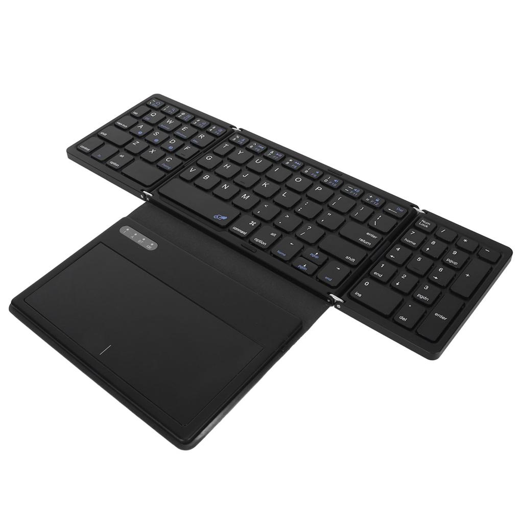 Foldable Bluetooth Keyboard Low Latency Bluetooth 5.1 Full Size Keyboard with Large Touchpad for IOS for Android for