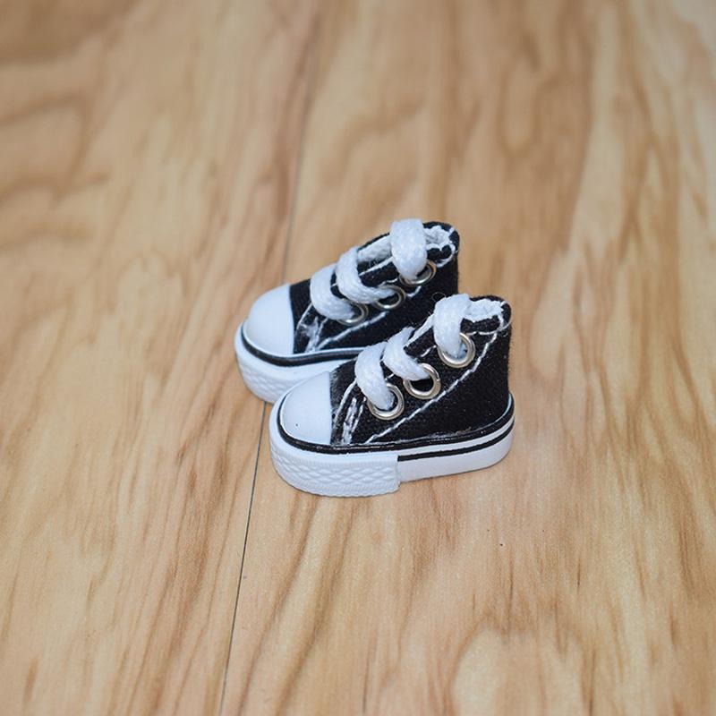 

1 пара мини-тряпичных кукол, парусиновая обувь, обувь для пальцев, милая обувь для скейтборда, грифа для кукольной обуви для брейк-данса чёрный