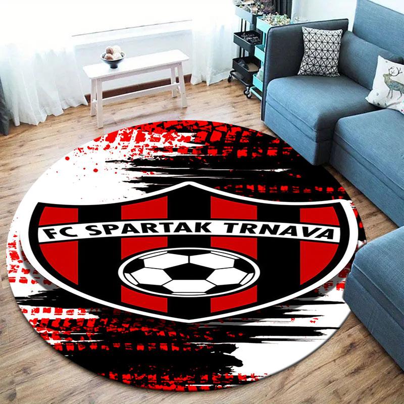 Kulatý koberec FC Spartak Trnava, Koberec do obývacího pokoje, ložnice, k pohovce, herny, Dekorace, Protiskluzová podložka