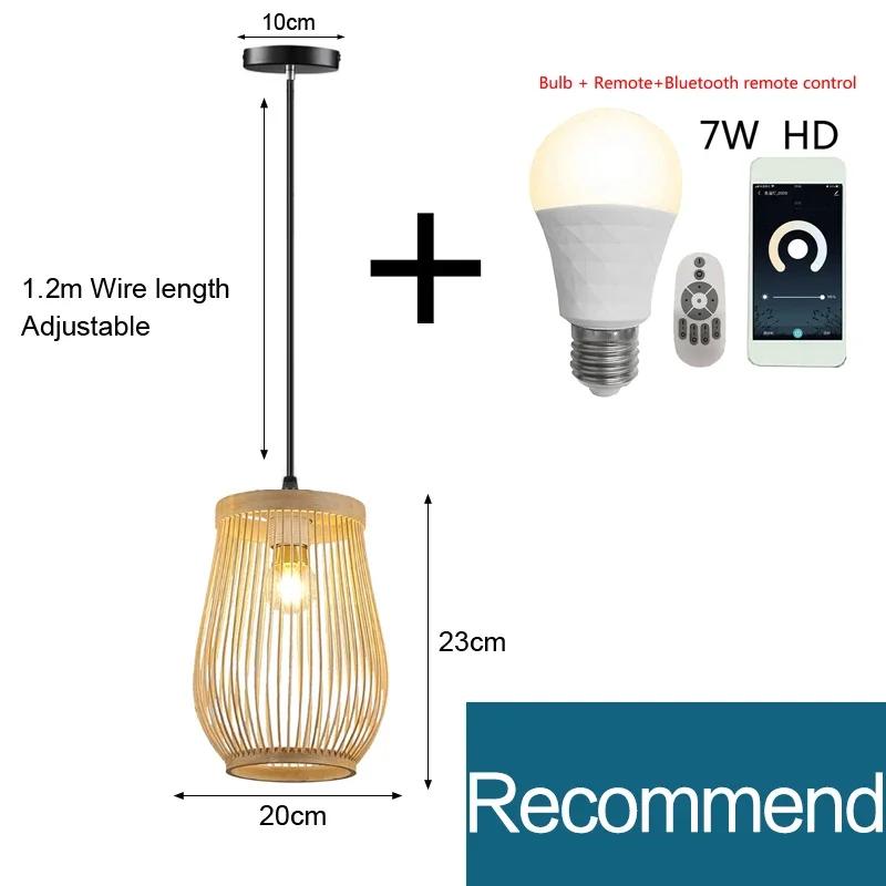 Retro Hand Woven Bamboo Chandelier Chinese Style Droplight Hotel Bedroom Living Room Art Decor Hanging Lamp Indoor Pendant Light