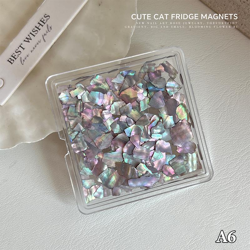 1Box Aurora Shell Flakes Abalone Nails Charms Thin Natural Irregular Slice Shell Stone Sequins Manicure Art Decoration