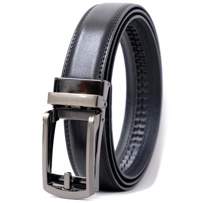 [BEEL] Men's Leather Belt, Genuine Leather, Automatic Locking, No Holes, Large Sizes, Suitable for Business, Suits, Students, School, Casual Wear,