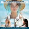 Portable Personal Neck Cooling Rechargeable Bladeless Fan - Hands Free 3 Speed 4000 mAh Battery USB Operated Wearable Headphone Design