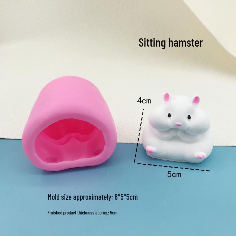 Entzückende Hamster Silikonform für Cartoon Mousse, Gelee, Pudding, Putzai-Kuchen - Lebensmittelqualität Backwerkzeug
