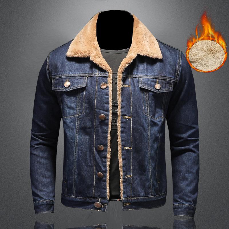 Buy Plush Thickened Warm Denim Jacket 